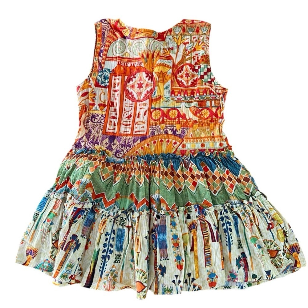 Generation Flo Gorgeous Colourful Cotton Boho Botton Down Hippie Tank Top Medium